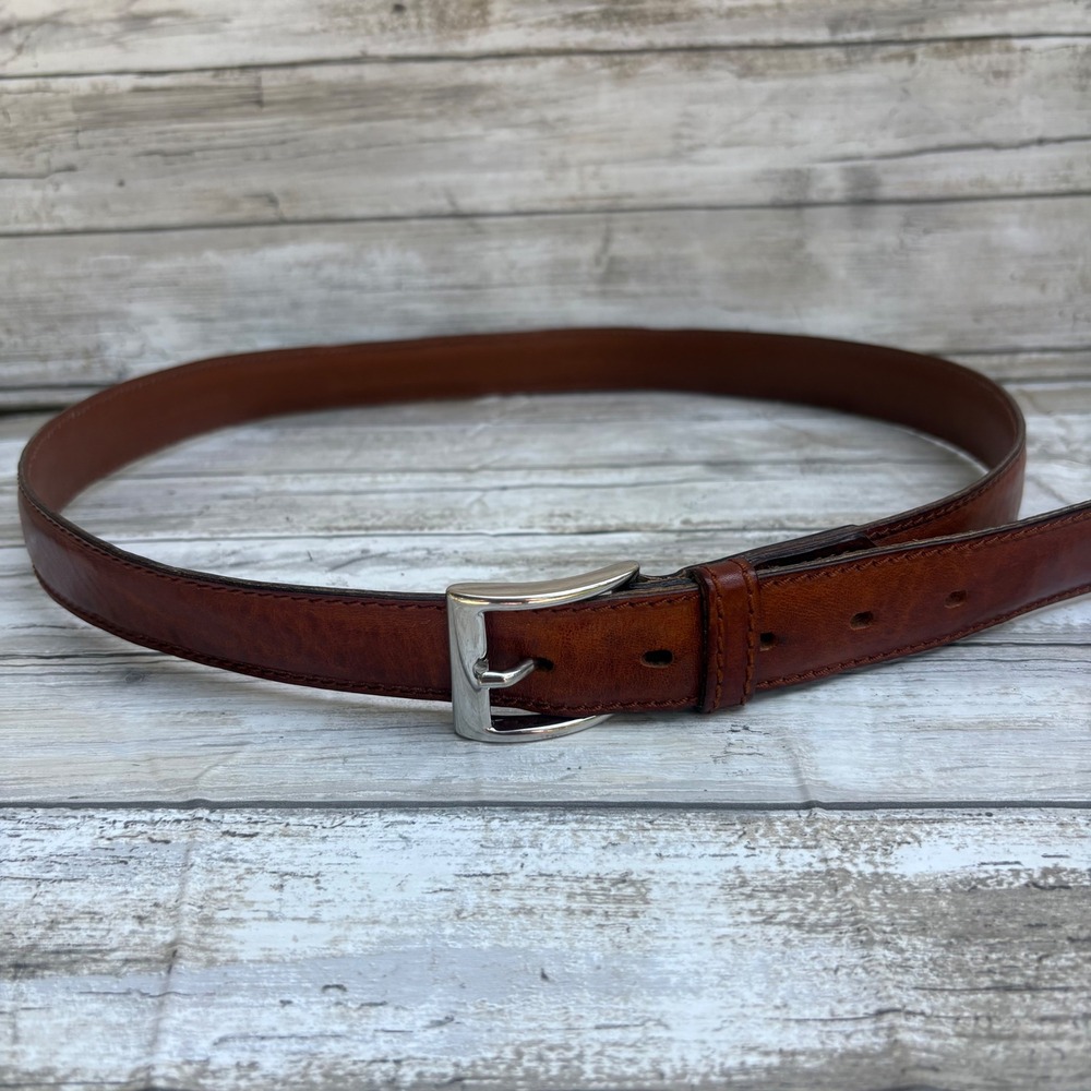 Polo Ralph Lauren Italian Leather Belt 38 Brown Made in Italy Classic